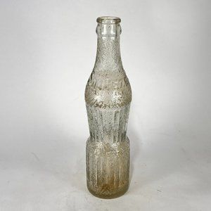 Vtg Squeeze Soda Pop Bottle Crackle Ribbed Clear Glass Dubuque Iowa 30s